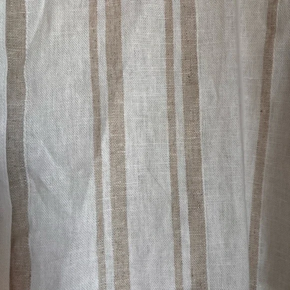 Madewell :: Short Sleeve Safari Shirt :: Size Small :: White and Brown Stripe - Picture 6 of 9